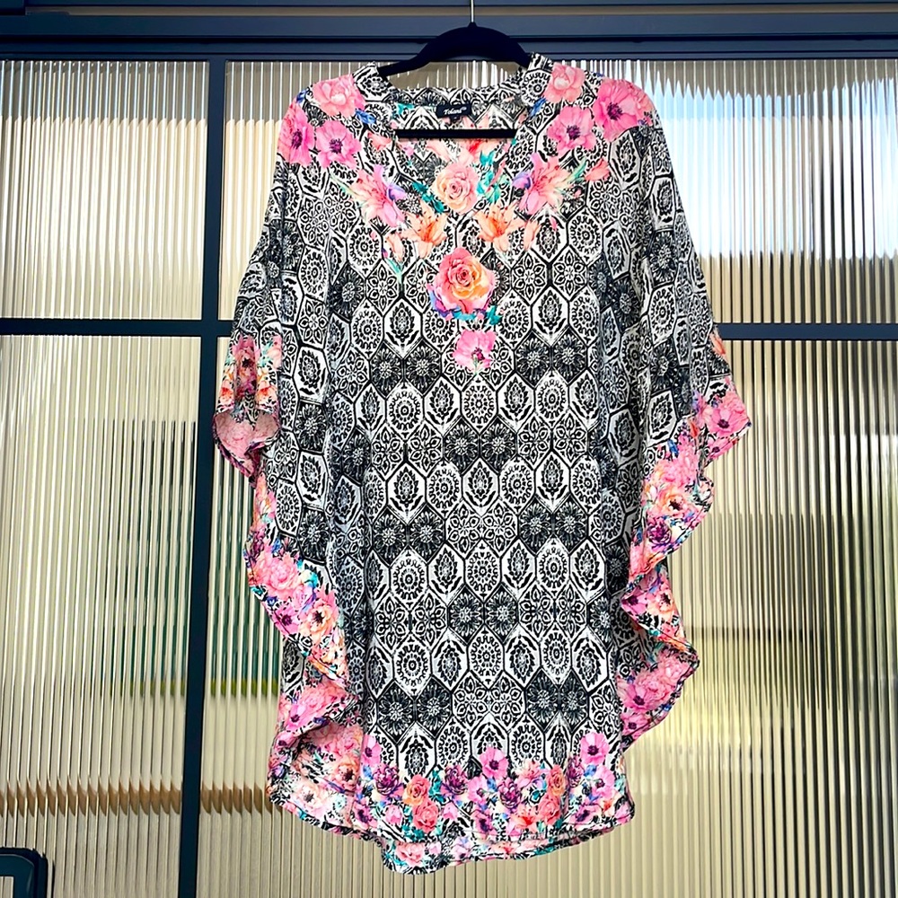 Tolani Swim Boho Caftan Tunic, small